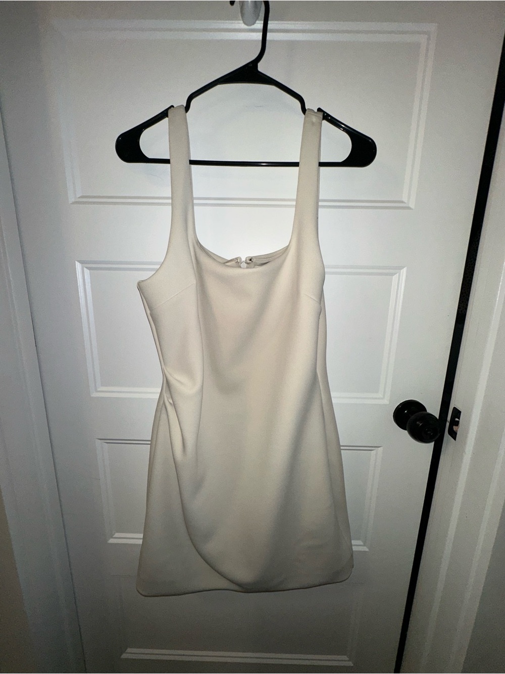Babaton Cream Square-Neck Mini Dress